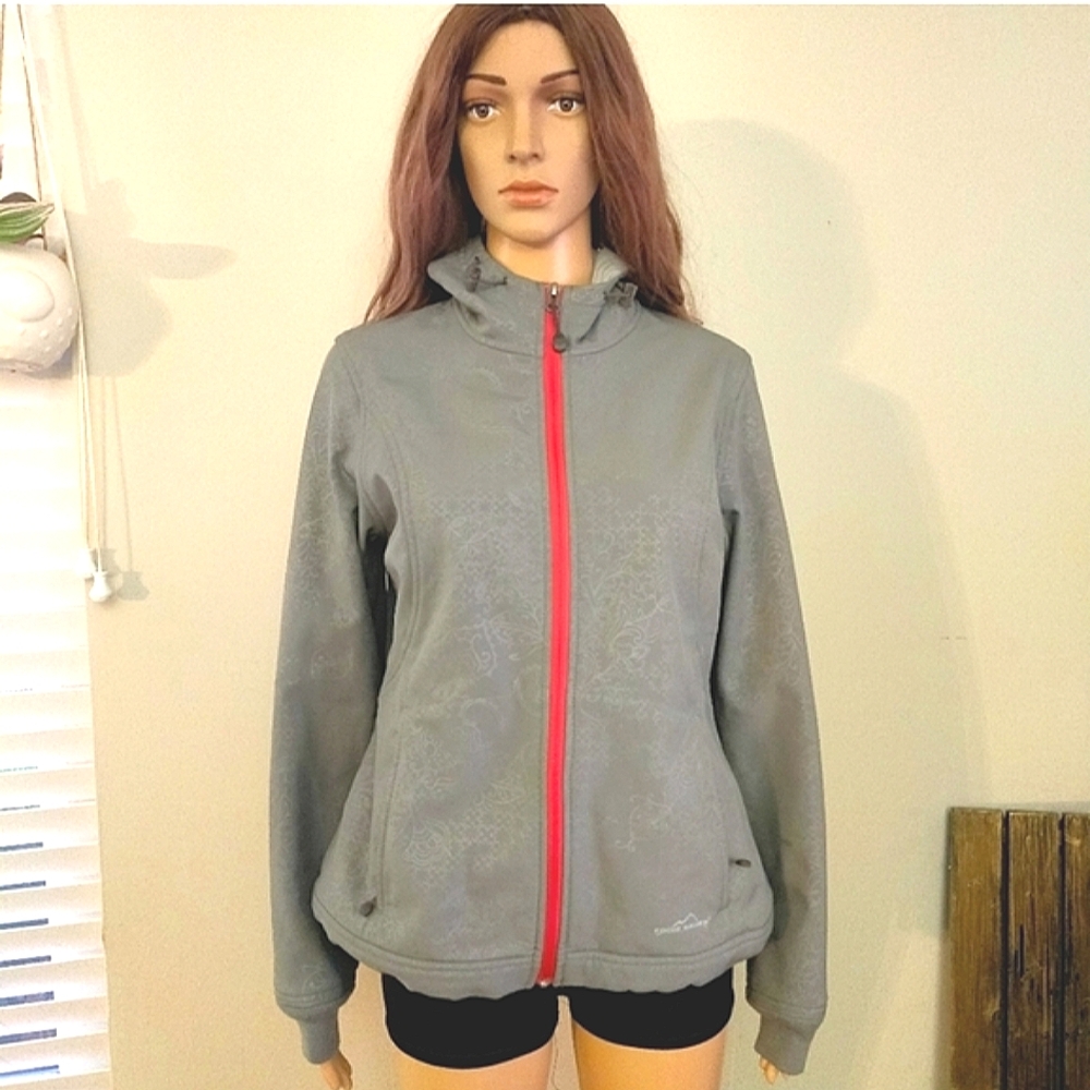 Eddie Bauer jacket Medium Gray First Ascent Hooded fleece lined